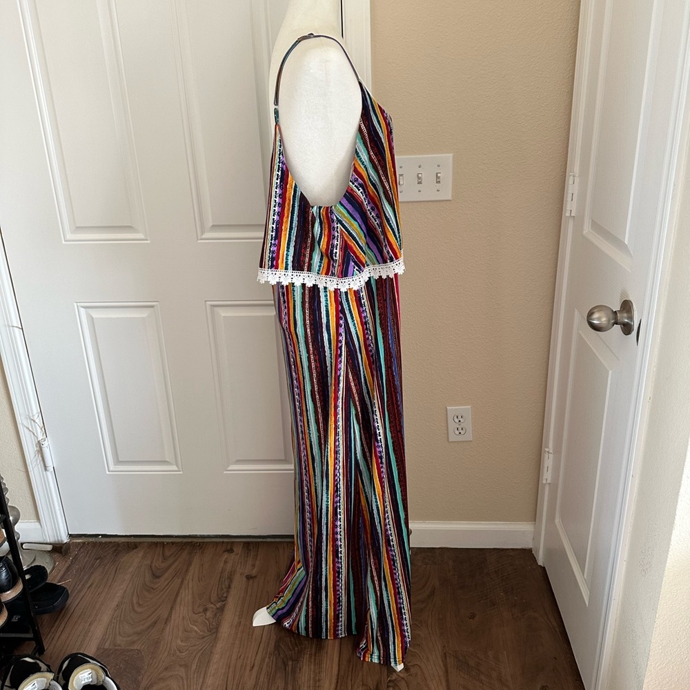 Rouge Collection Multicolor Tribal Pattern Layered Maxi Dress Size 2X - Picture 11 of 11